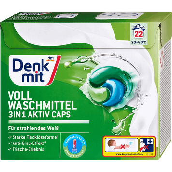 Denk Mit 3in1 aktiv caps капсули для прання білих речей 22 шт 11011 фото